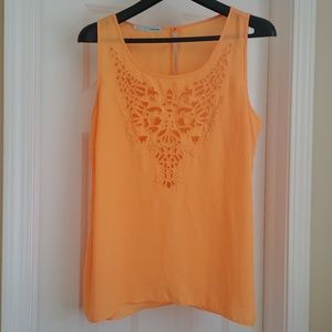 Maurice's Orange Cut Out Tank Top Sheer